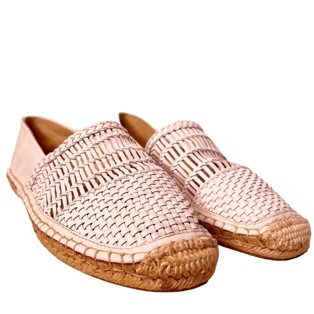 SAM EDELMAN Woven Leather Pen Espadrille Slip On Shoes Size 8 in White - Picture 12 of 14